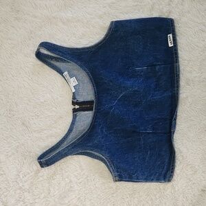 Vintage 1986 Georges Marciano For Guess Cropped Denim Tank Sz Small